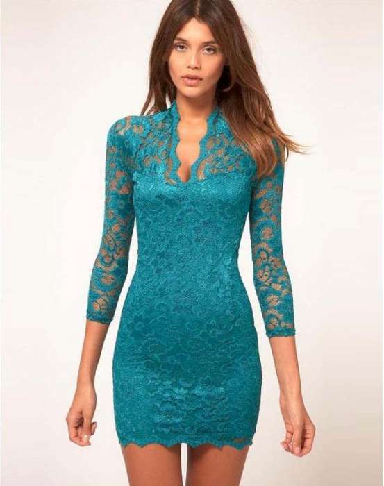 Lace Dresses - Blue