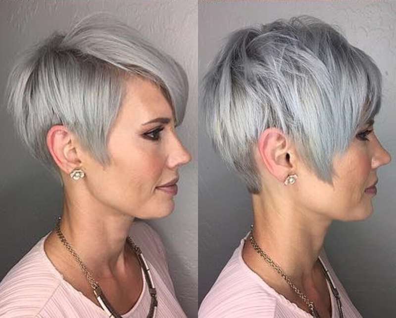 Short Hairstyle Grey Hair - 1